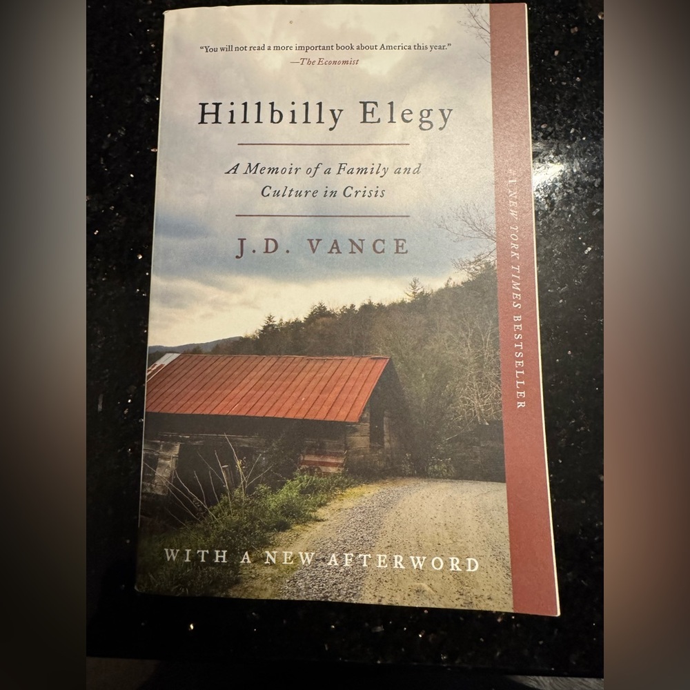 NEW Hillbilly Elegy by J.D. Vance - Softcover Book, Red Roof Cover